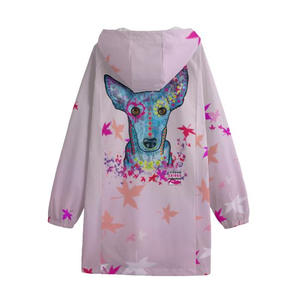Leichte Regenjacke Princessa - Popart Hundemotiv, 100 % Polyester, Unisex, Mischling, Mix, Windhund, Podenco
